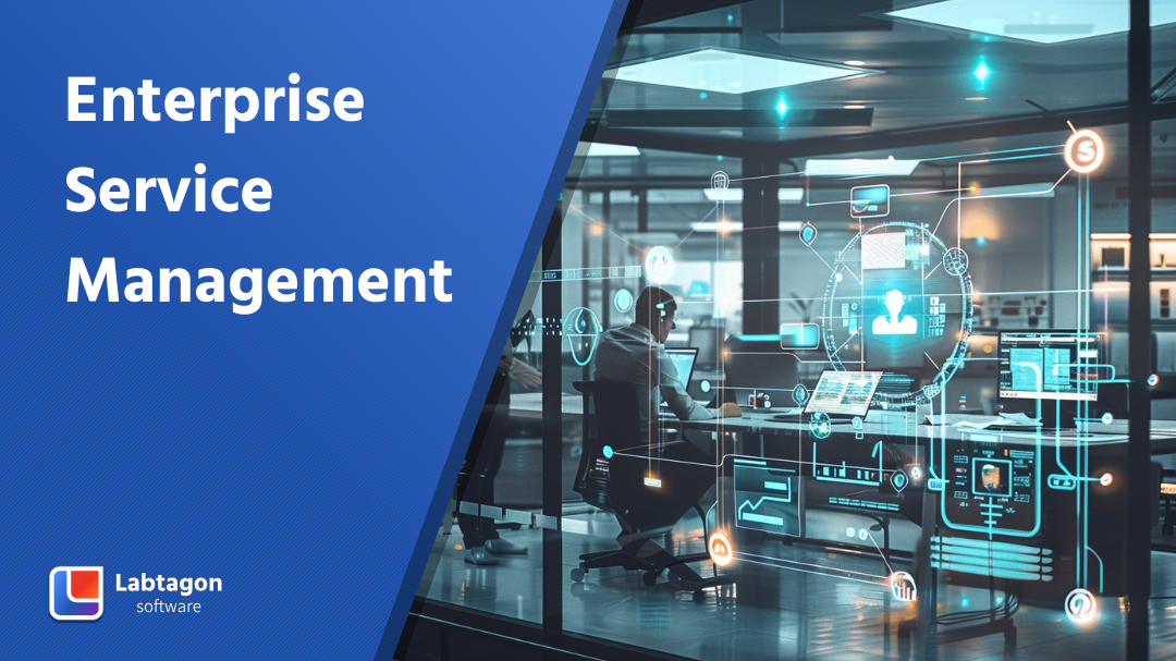 Eine Person sitzt in einem modernen Office mit digitalen Hightech-Anzeigen